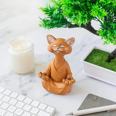 Whimsical Buddha Cat Figurine Sculptures & Statues KittyNook Cat Company